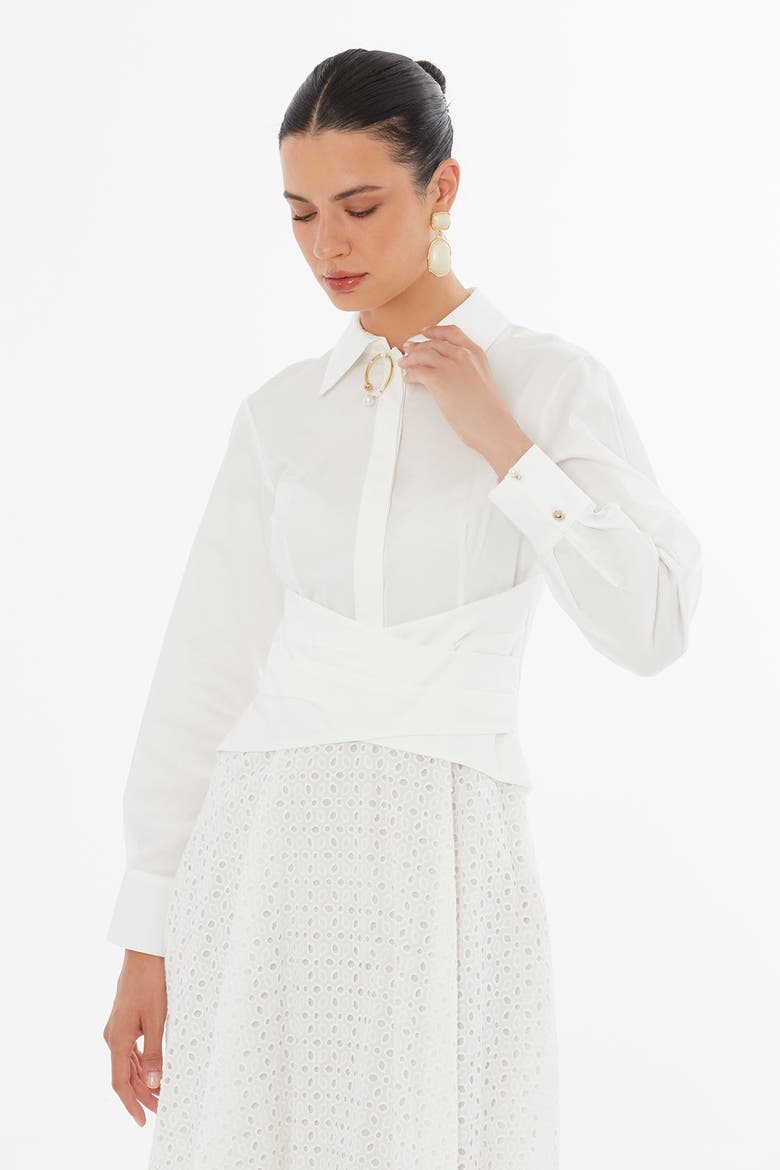 Ecru Collared Maxi Dress