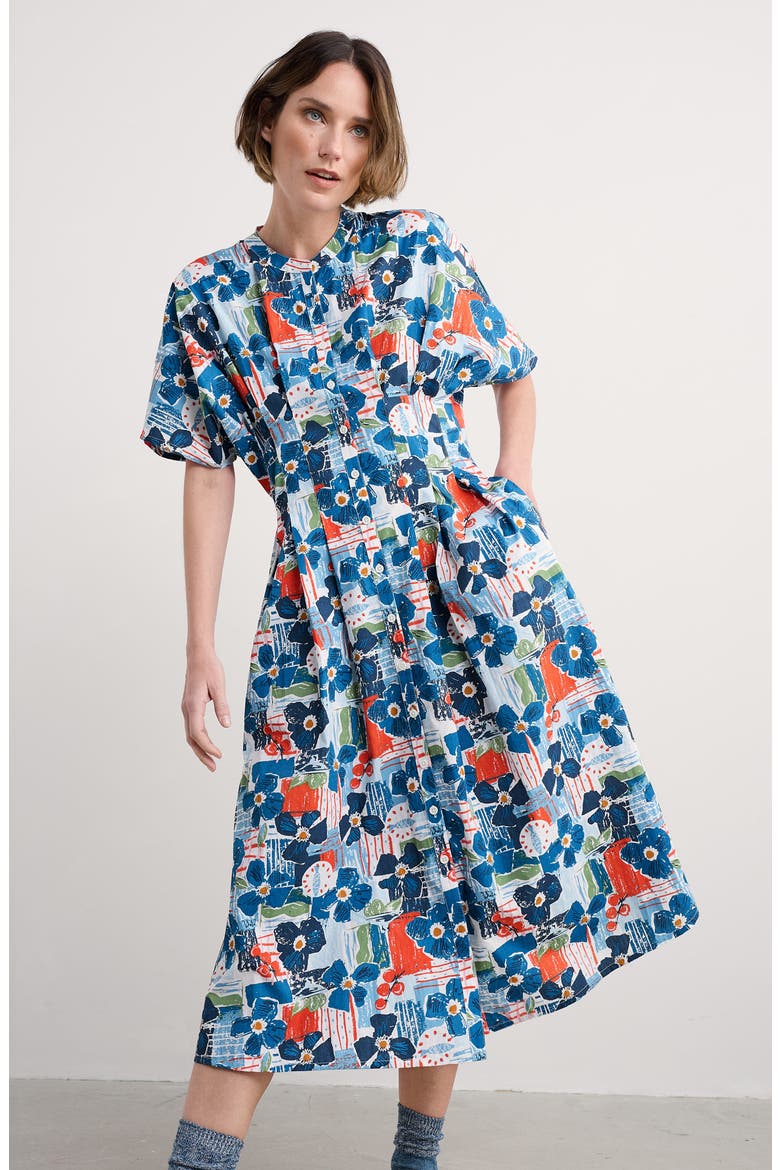 Lamorna Print Organic Cotton Midi Dress