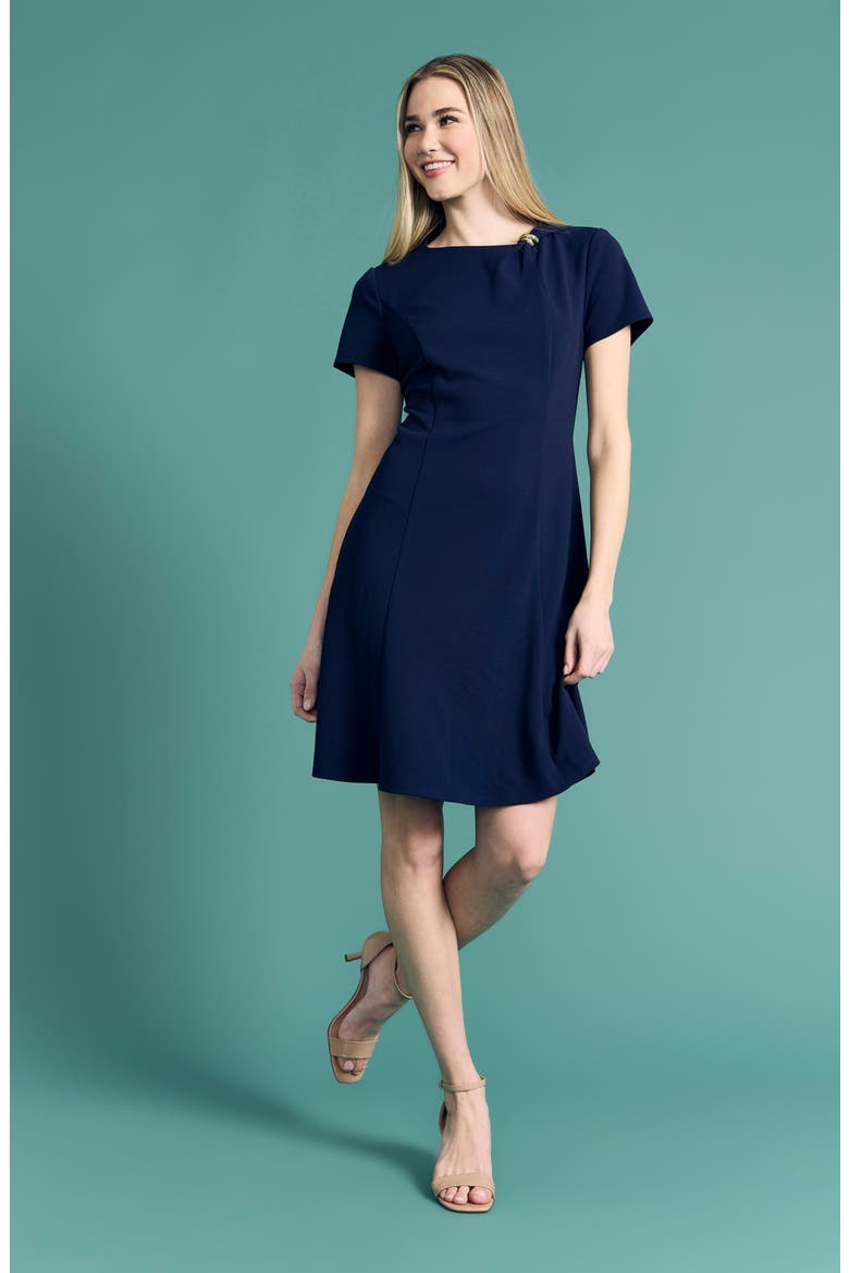 Short Sleeve Fit & Flare Dress