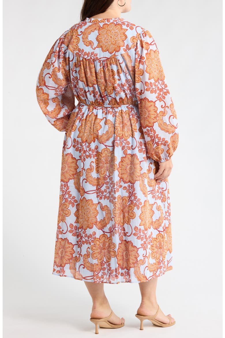Siany Floral Ameni Long Sleeve Midi Shirtdress