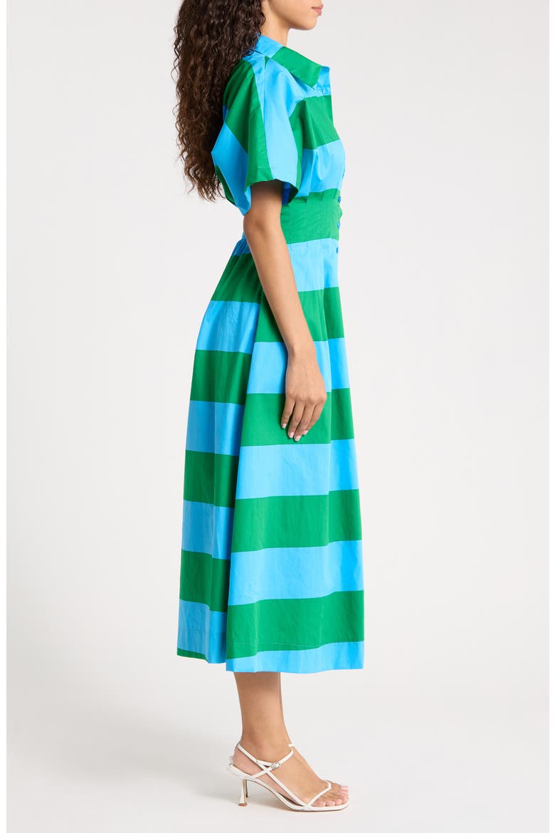 Wilderra Pleated Cotton Maxi Shirtdress