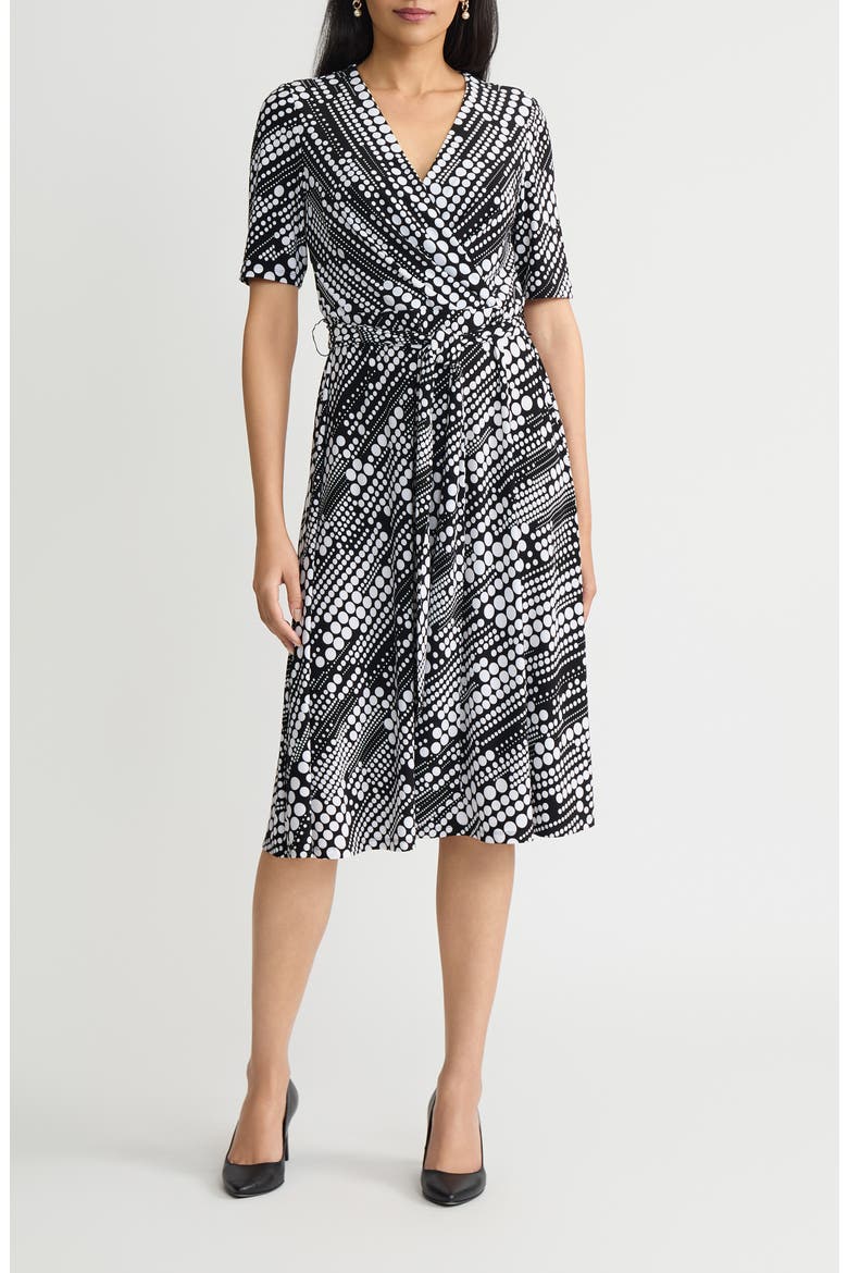 Pleated Tie Belt Dress