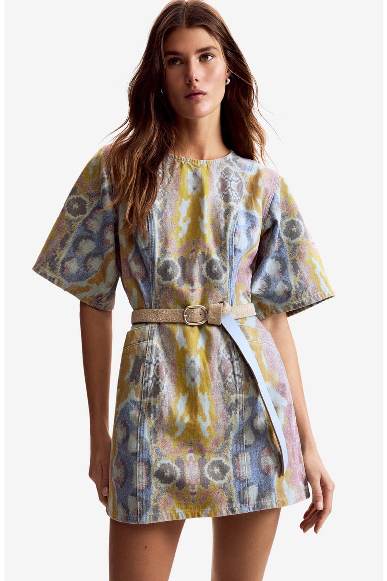 Printed Denim Minidress