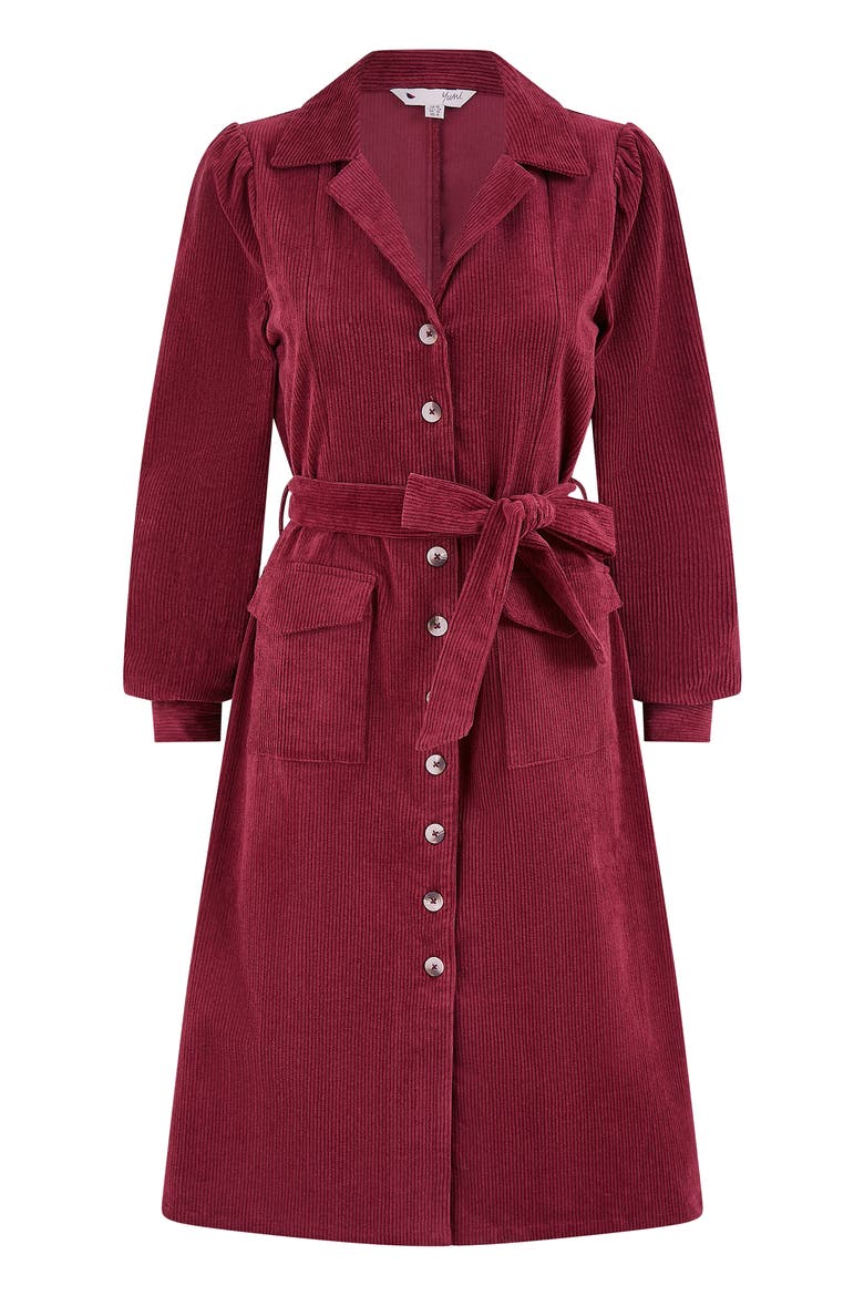 Cord Midi Shirt Dress