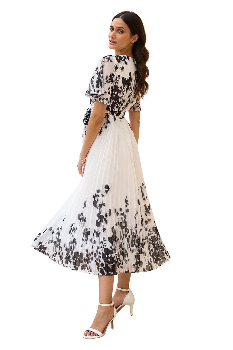 Short Sleeve Pleated Midi Dress