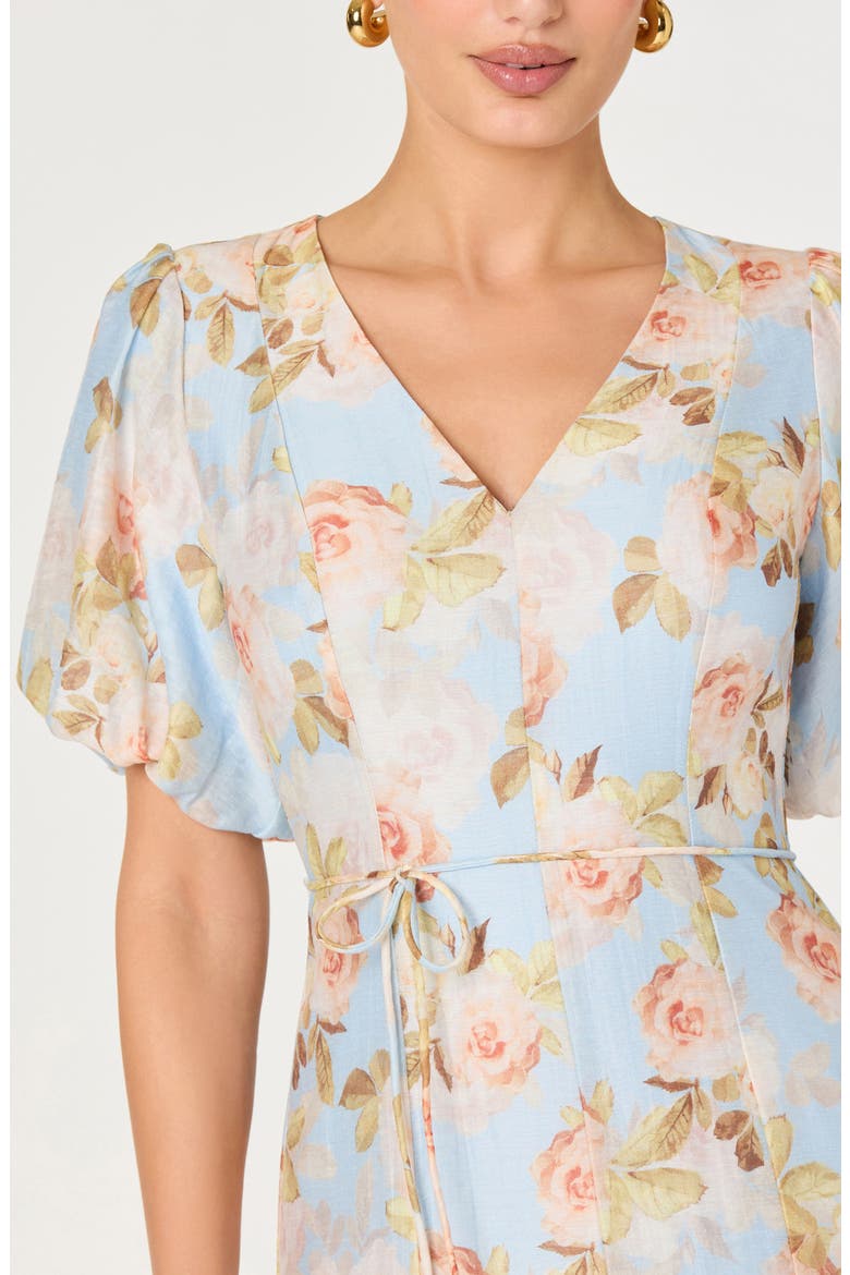 Lavena Floral Puff Sleeve Midi Dress