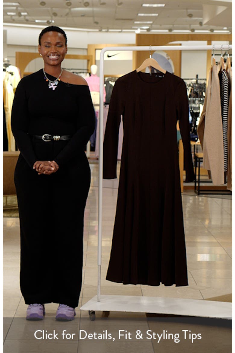 Godet Long Sleeve Maxi Dress
