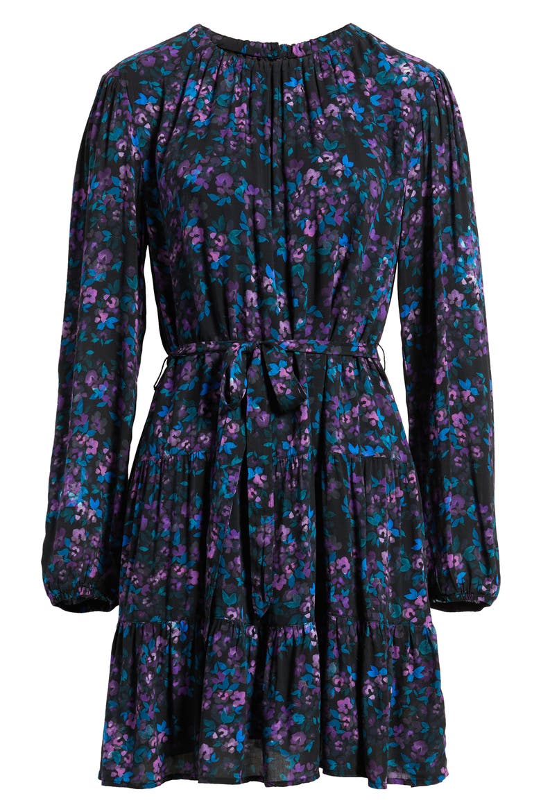 Floral Belted Tiered Minidress
