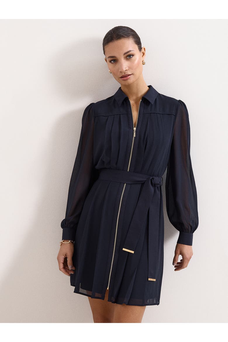 Lottie Zip Shirt Mini Dress