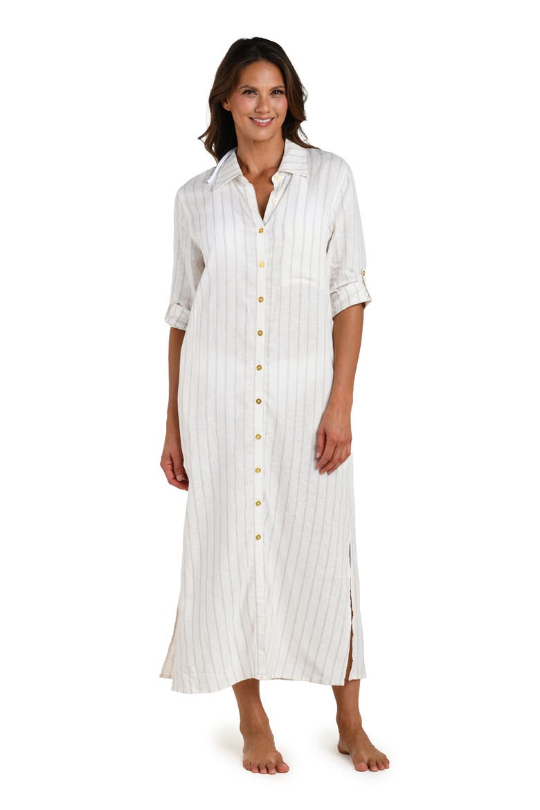 Delphine Coast Button Front Cover-Up Shirtdress