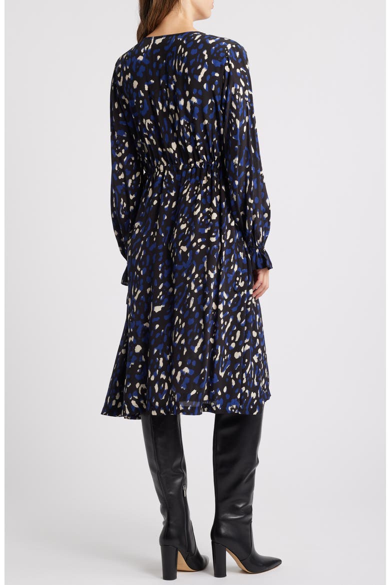 Norin Faux Wrap Long Sleeve Dress