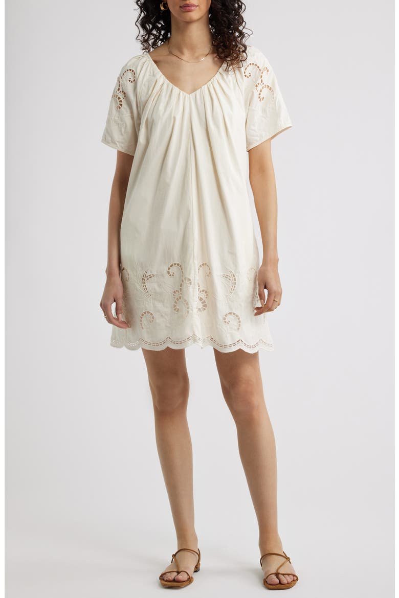 Schiffly Cutwork Embroidery Minidress