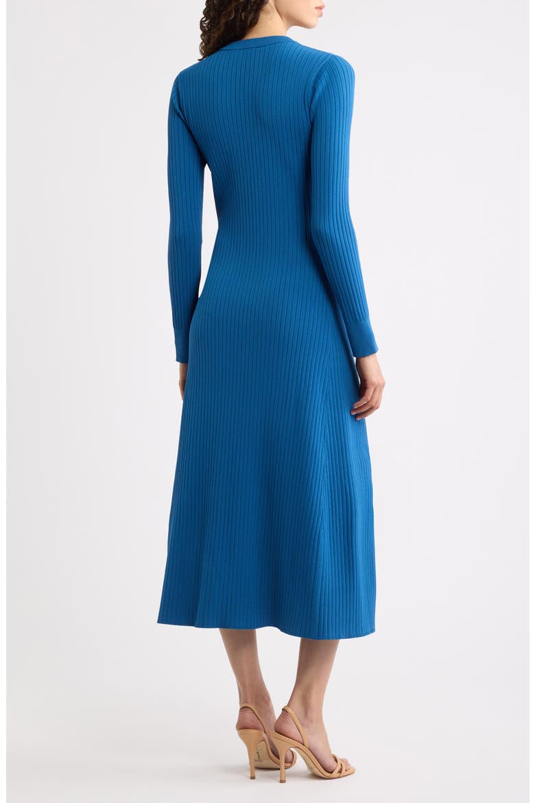 The Tamara Button Detail Long Sleeve Midi Sweater Dress