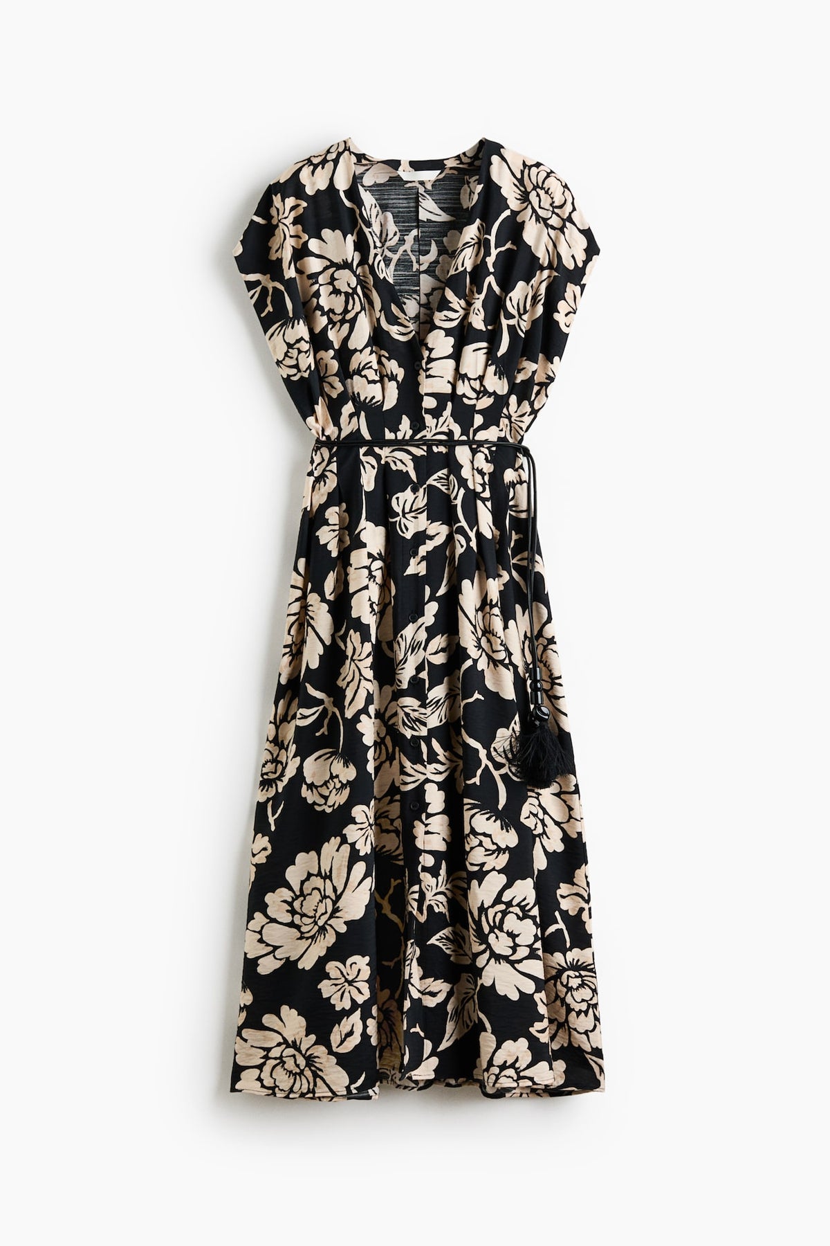 Button-Front Midi Dress