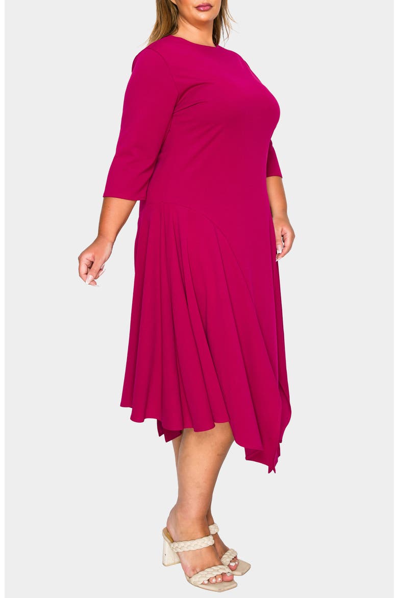 Vida Asymmetric Split Hem Crepe Maxi Dress