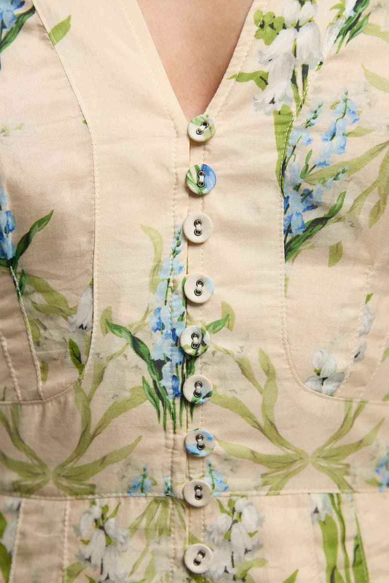 Floral Puff Sleeve Midi Dress