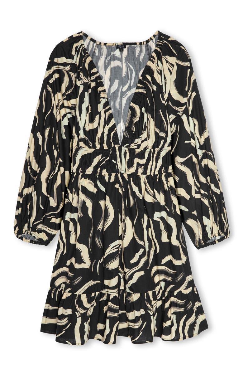Krina Long Sleeve Brushstroke Print Dress