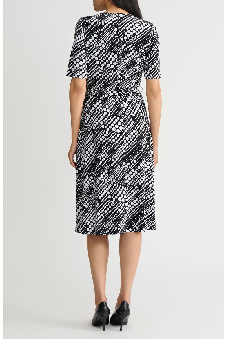 Pleated Tie Belt Dress