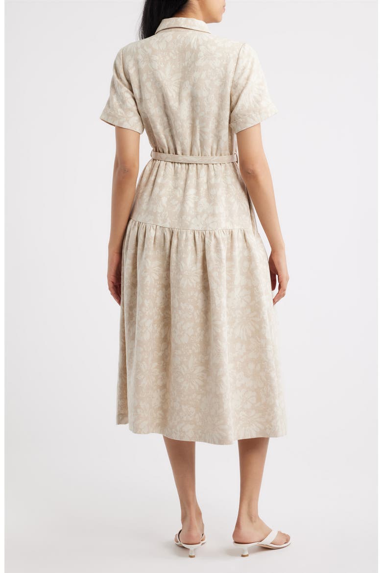 Floral Print Cotton Blend Shirtdress