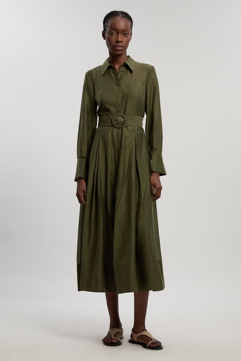Organdie Midi Shirt Dress