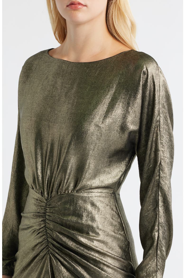 Metallic Long Sleeve Gown