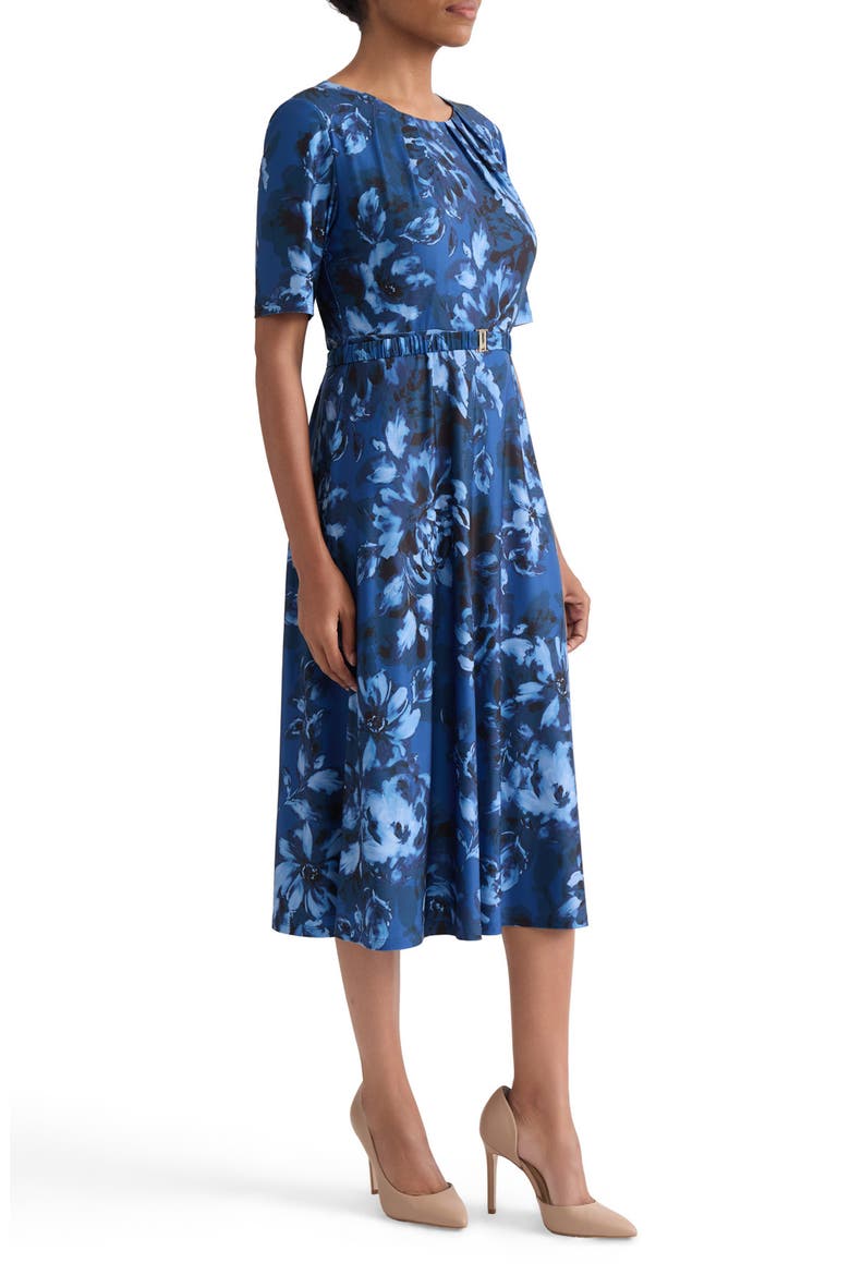 Floral Belted A-Line Dress