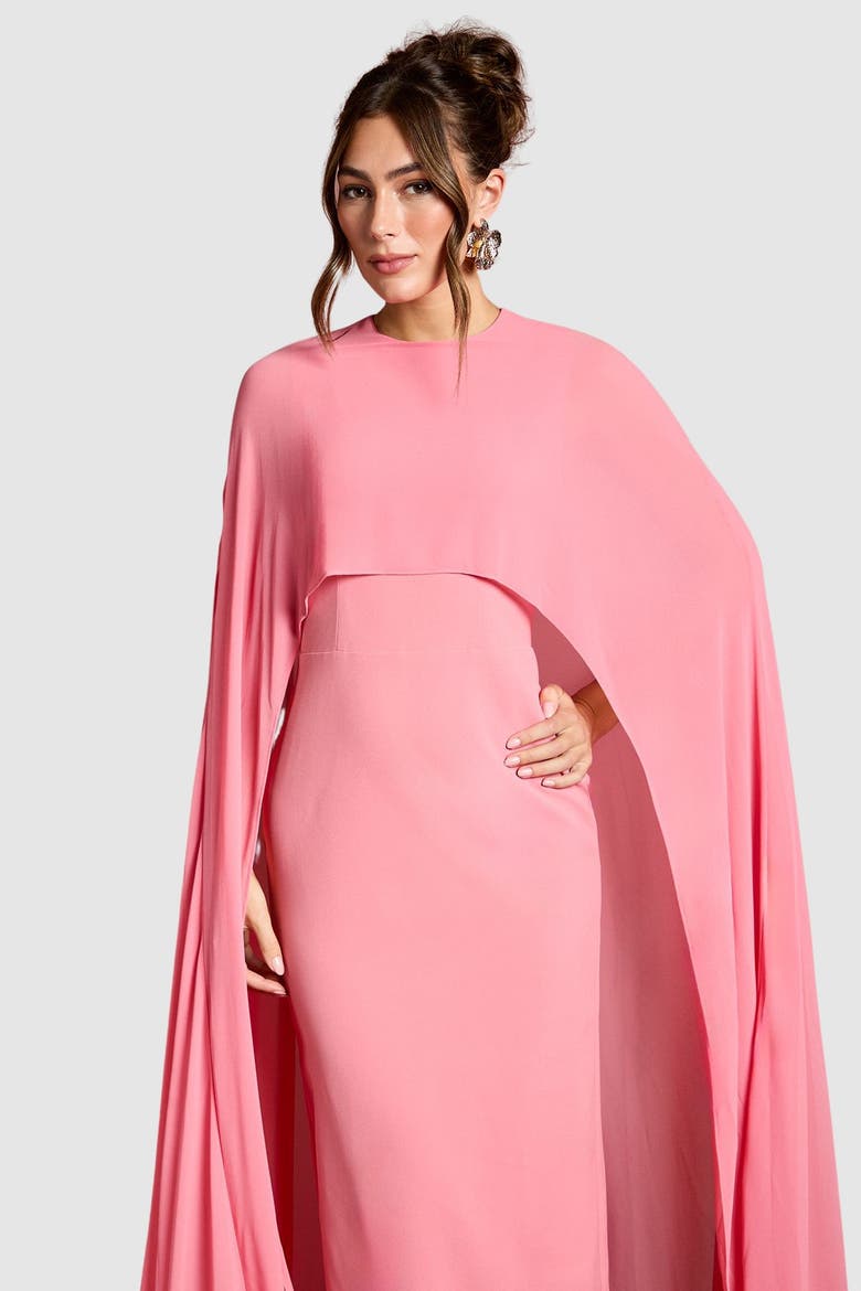 Cape Sleeve Maxi Dress