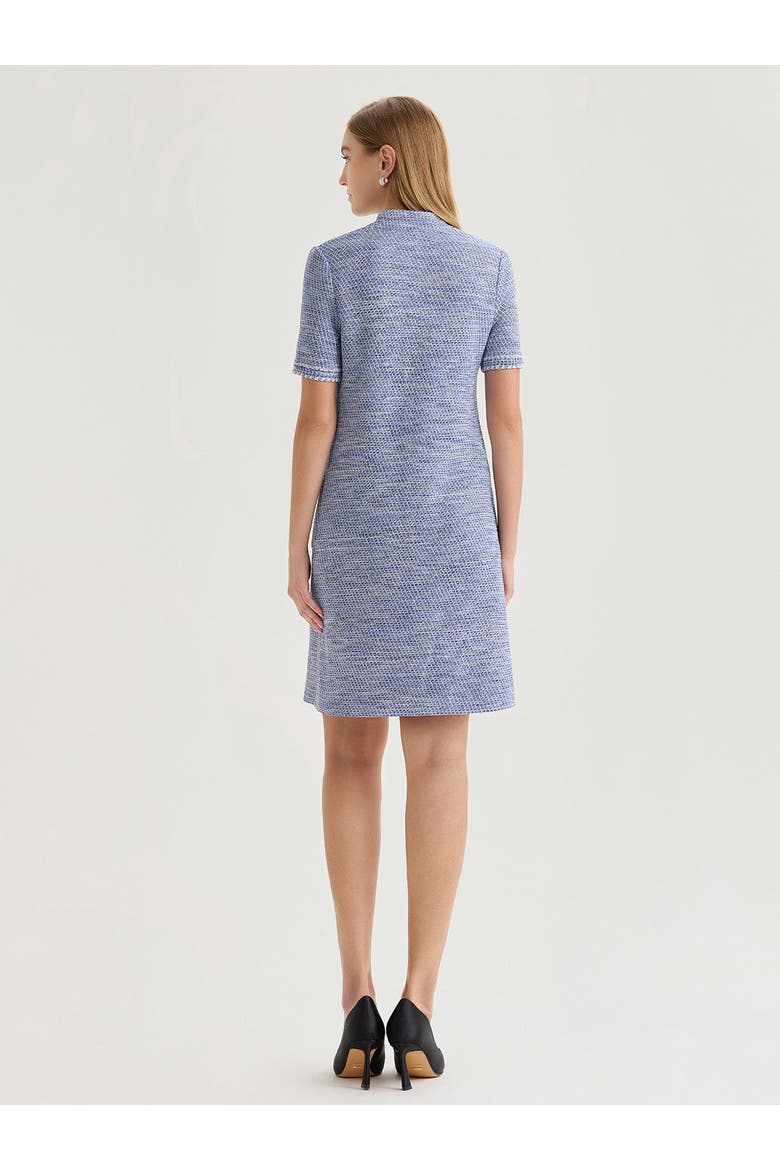 Melange Tweed Knit Shift Dress