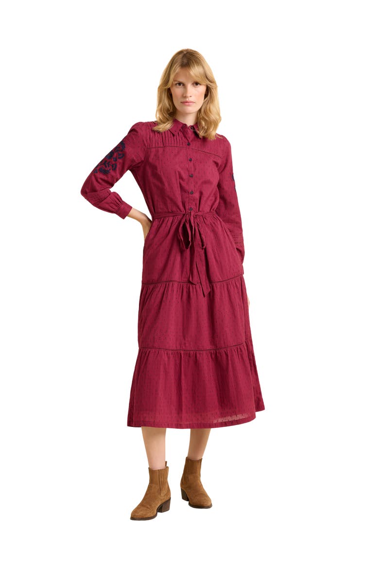 Embers Long Sleeve Tie Waist Midi Dress