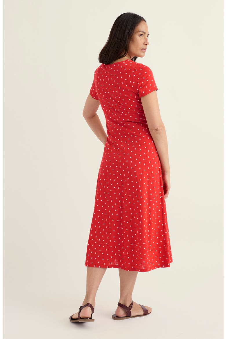 Chapelle Dot Print Organic Cotton Jersey Midi Dress