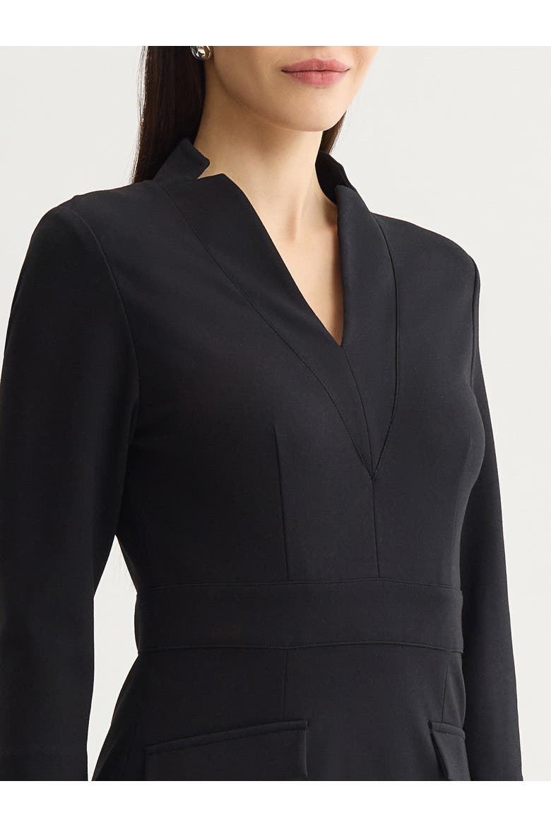 V Neck LuxeStretch Sheath Dress