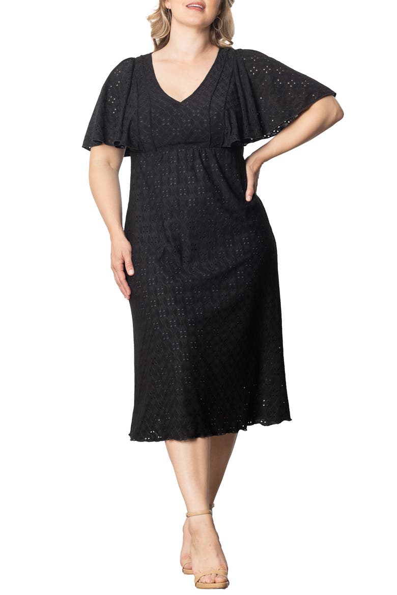 Lucy Short Sleeve Eyelet Midi Dress
