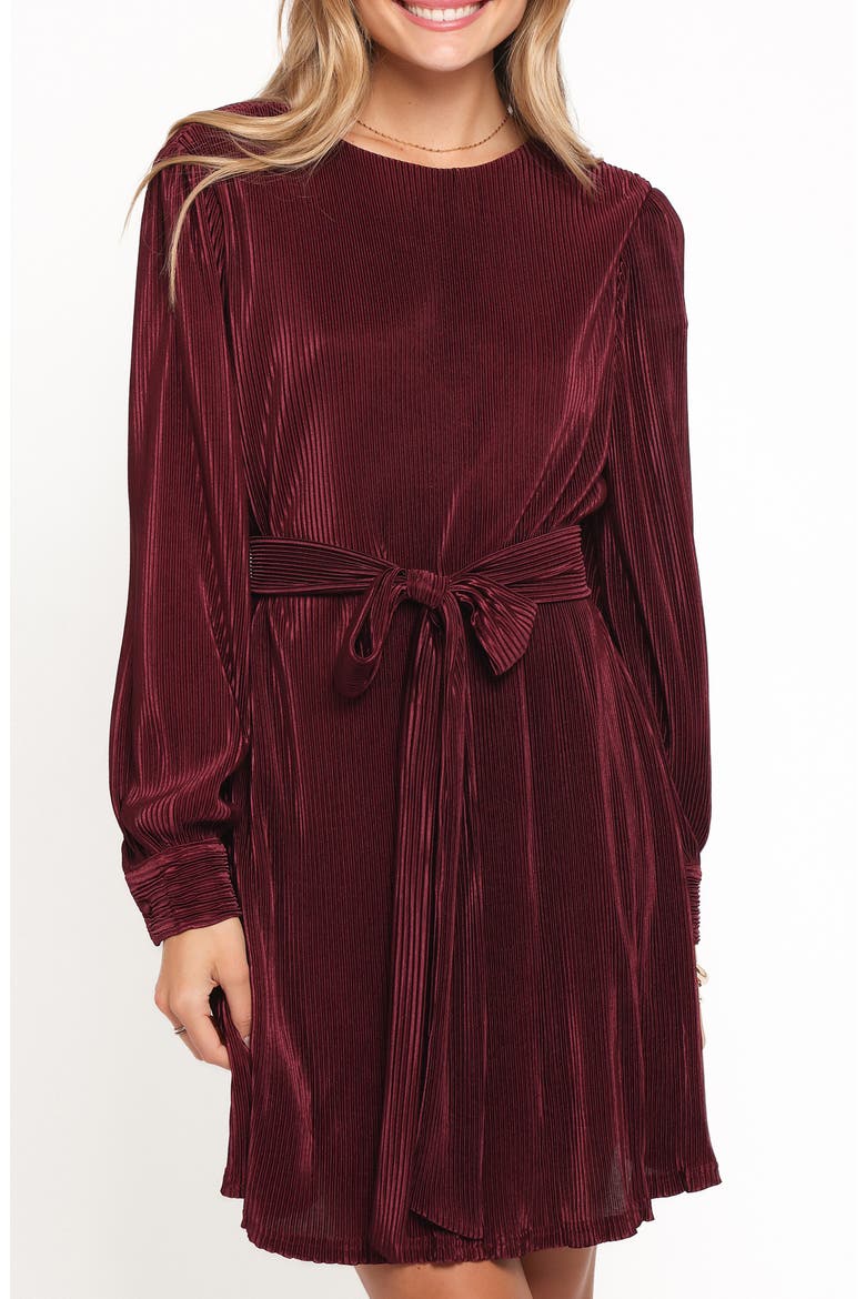 Joy Long Sleeve Plissé Minidress