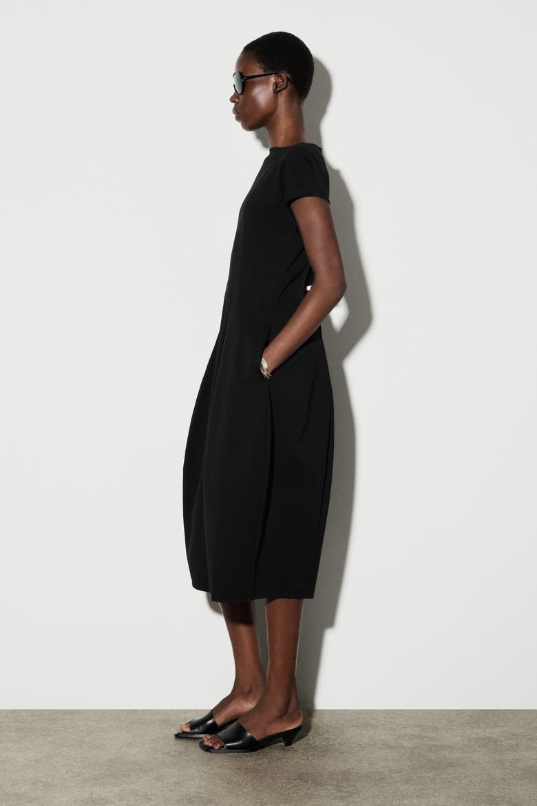 Sculptural Jersey Midi Dress
