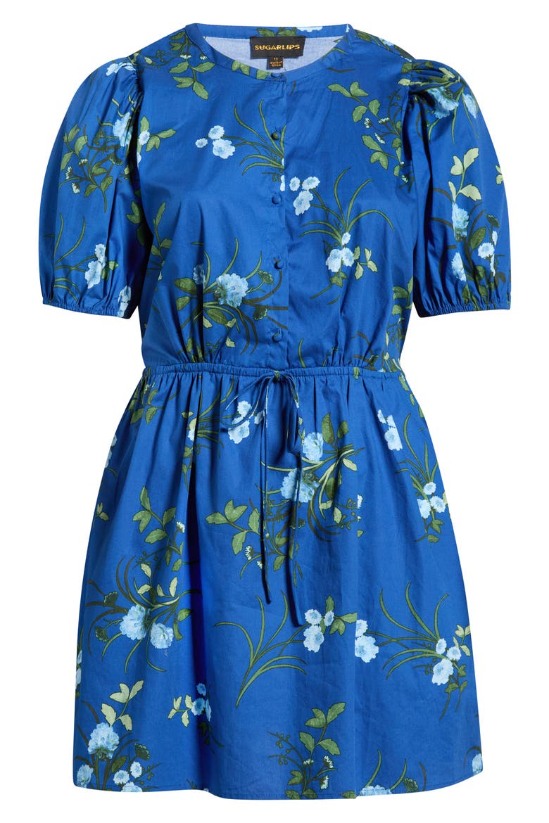 Sendra Floral Alba Drawstring Waist Cotton Minidress