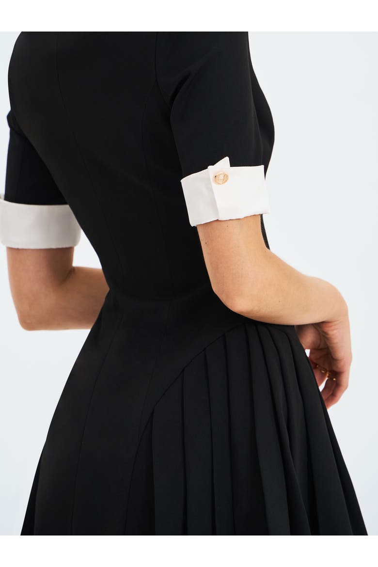 Ilitha Woven Crepe Pleated A-Line Mini Dress