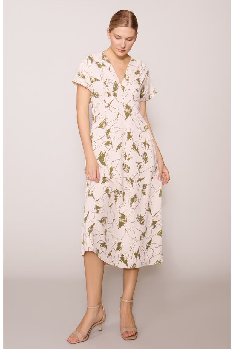 Floral V-Neck Midi Dress