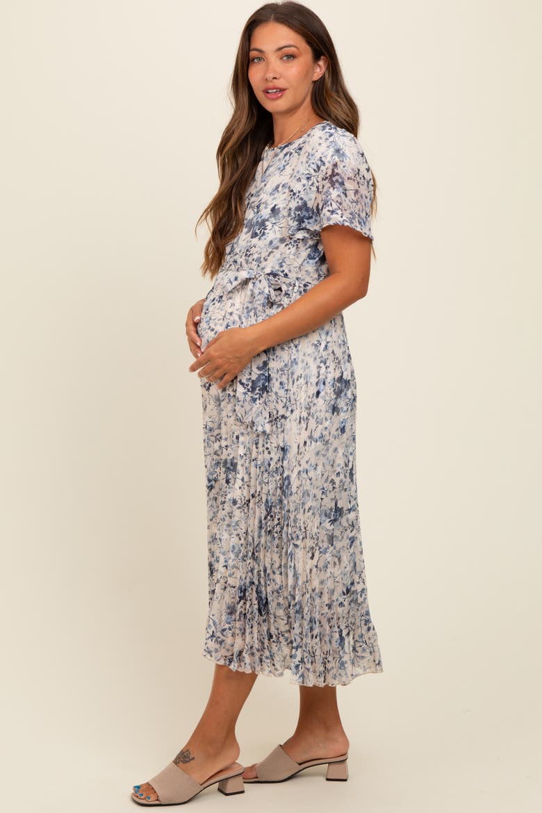 Floral Pleated Midi Dress