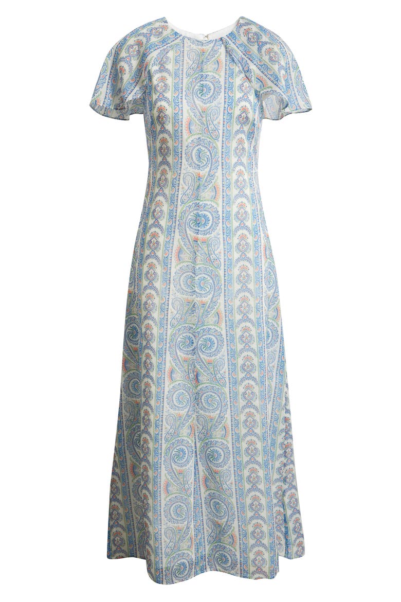 Davina Capelet Sleeve Cotton & Silk Maxi Dress