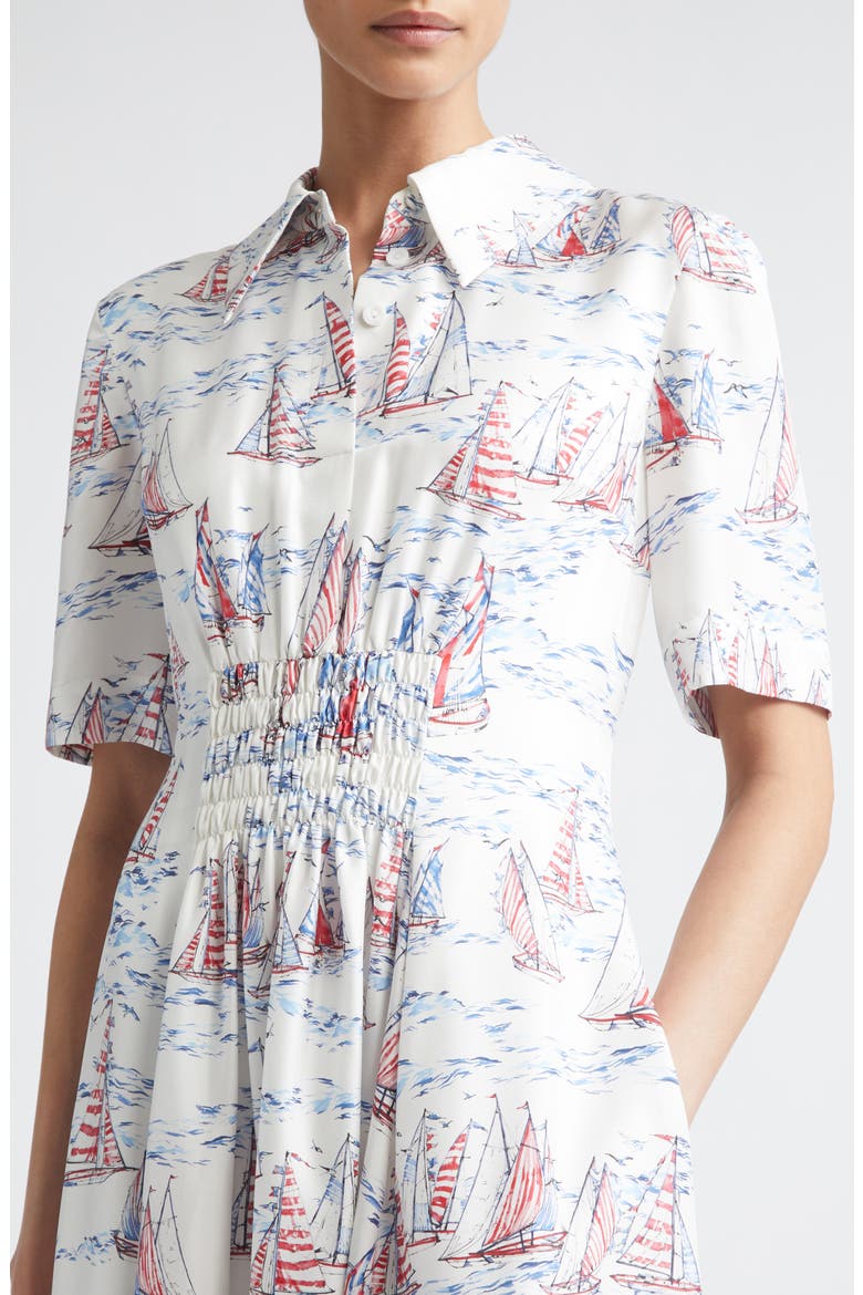 Khloe Print Silk Midi Shirtdress