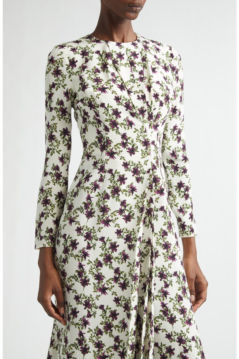Silverio Floral Long Sleeve Silk Crêpe de Chine Maxi Dress