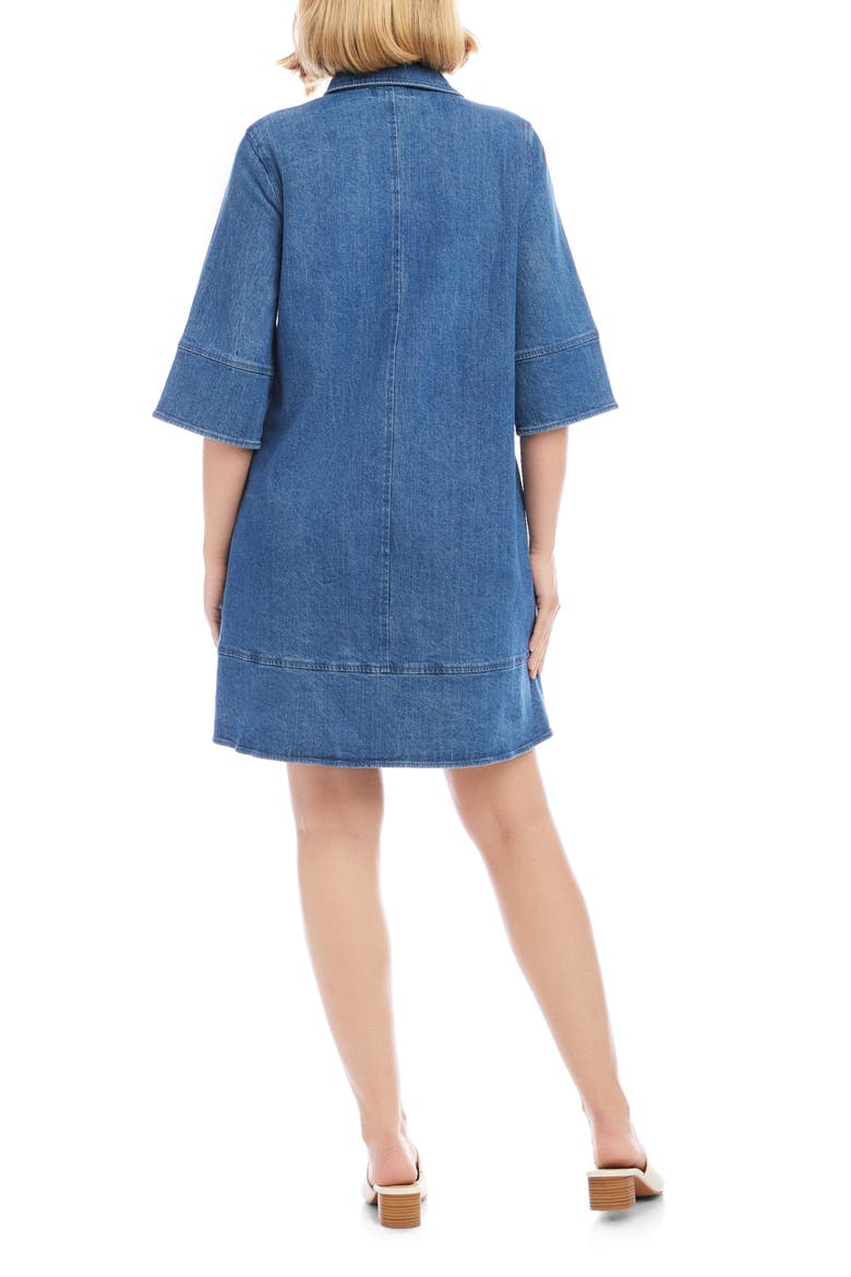Flare Sleeve Denim Shirtdress