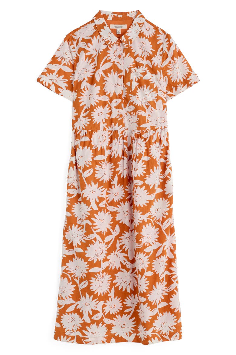 Fleet Daisy Print Organic Cotton Midi Shirtdress
