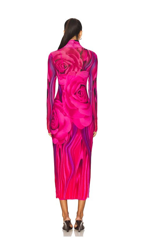 AFRM Shailene Midi Dress in Fuchsia Rose - Image 3