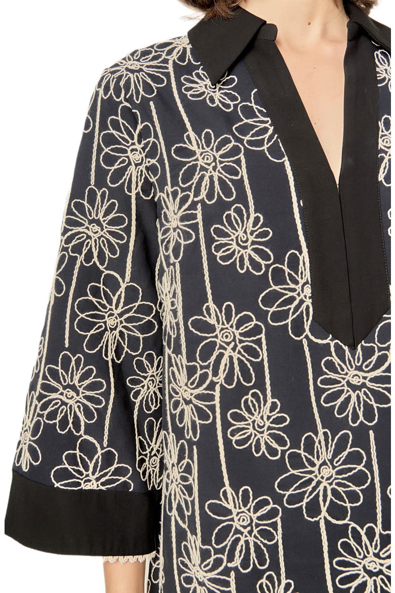 Floral Embroidery Shift Minidress
