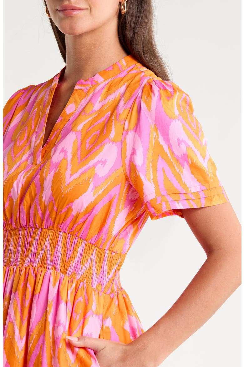 Belraj Ikat Print Cotton Poplin Maxi Dress