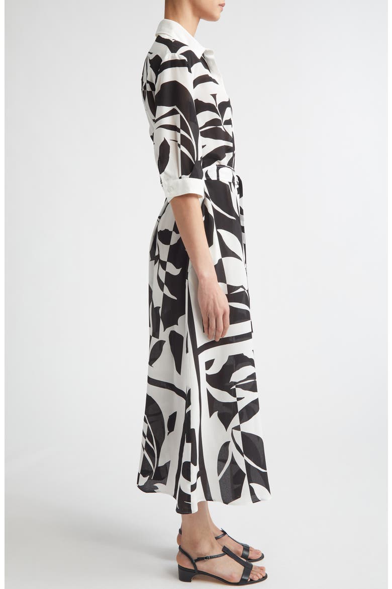 Changio Beachwear Floral Silk Midi Shirtdress