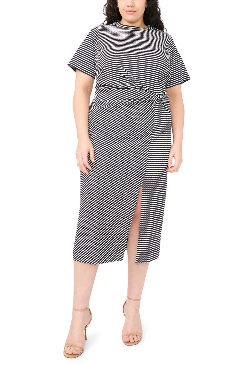 Stripe Twist Midi T-Shirt Dress
