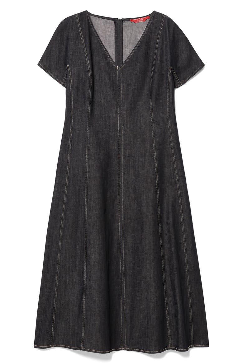 Denim Fit & Flare Midi Dress