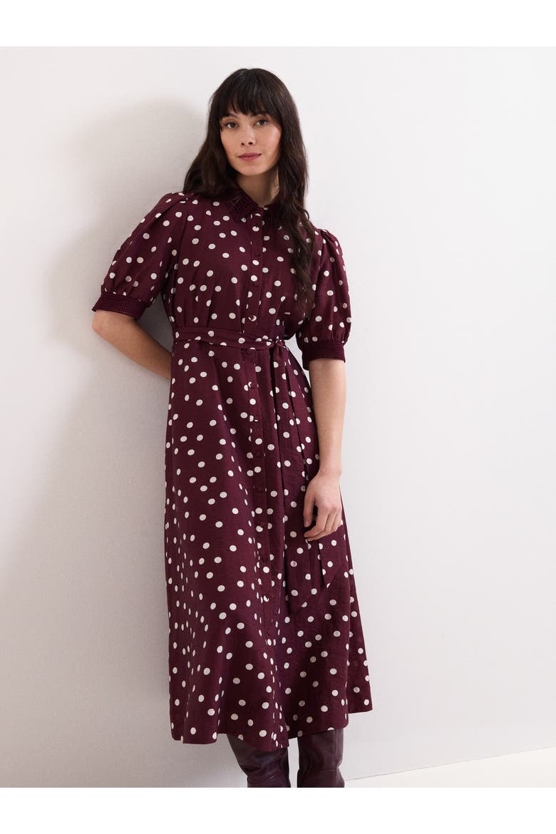 Delphine Printed Puff Sleeve Midi Dress